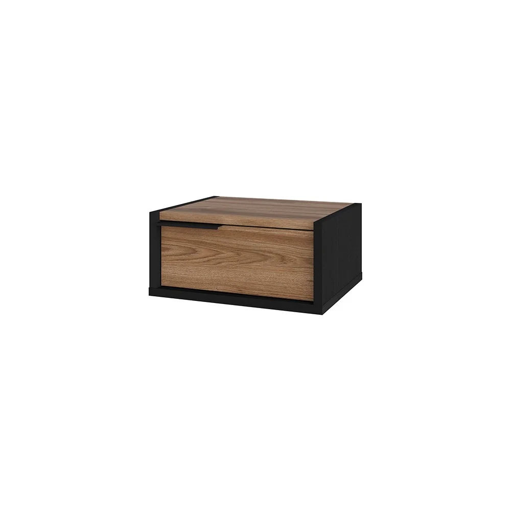 Comodino sospeso Eco in colore nero e rovere oud - Image 5