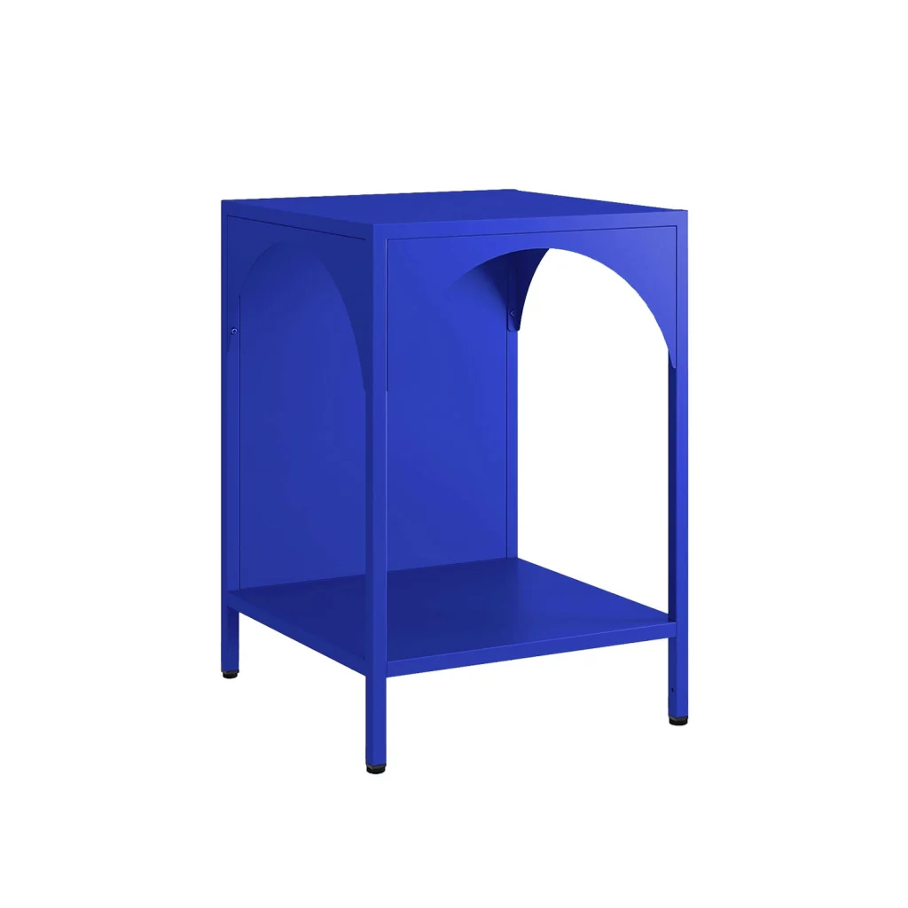 Comodino, tavolino industriale, blu