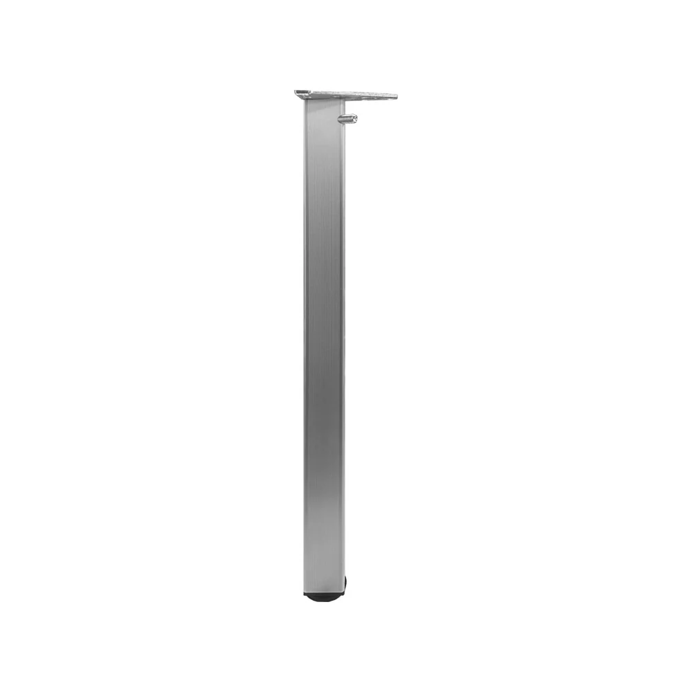 Confezione 4 gambe per tavolo in alluminio con piedini in plastica nera altezza regolabile 70.5/76.5 cm. - Image 3