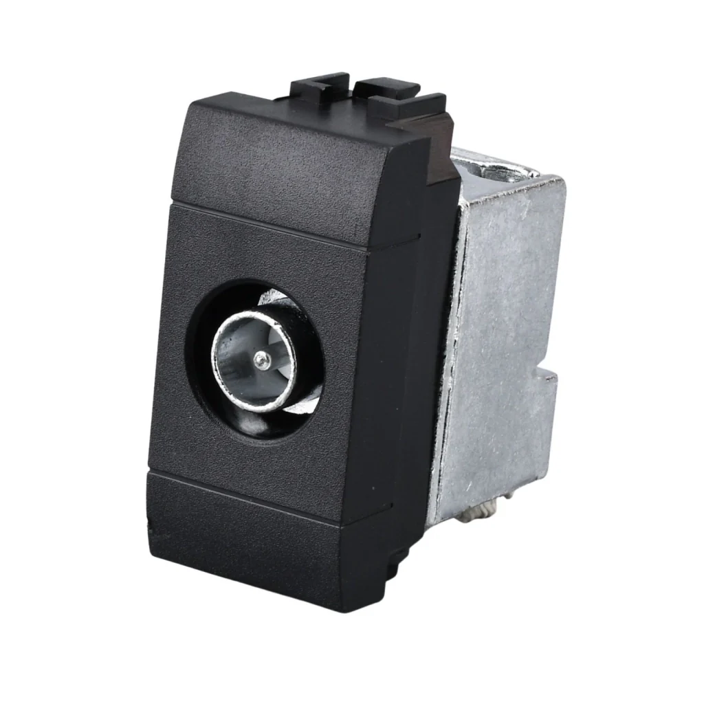 Connettore Presa TV Terminale Maschio  MBL Nero 1M Compatibile Bticino Living International BLN2250 - Image 2