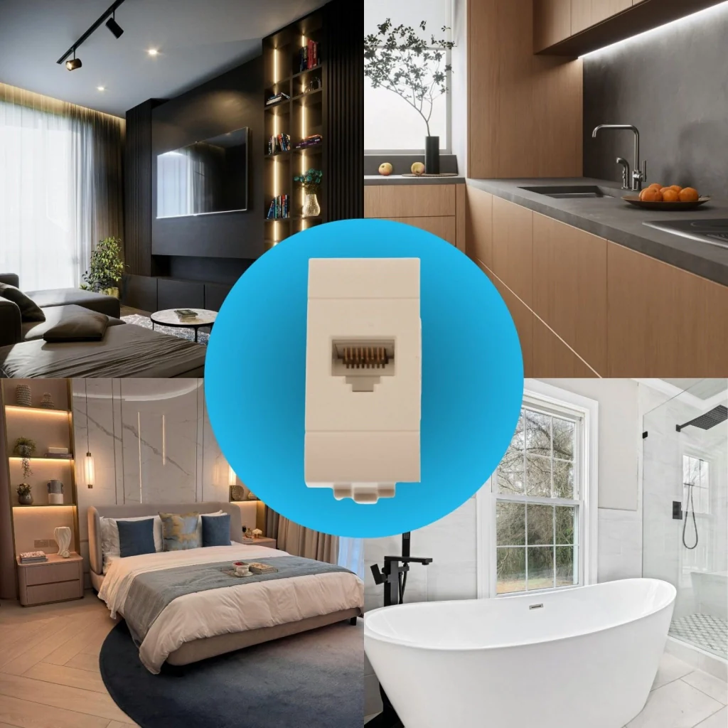 Connettore Rete Presa Dati RJ45 CAT6 MBL Bianco 1M Compatibile Bticino Living Light BLB2356 - Image 3
