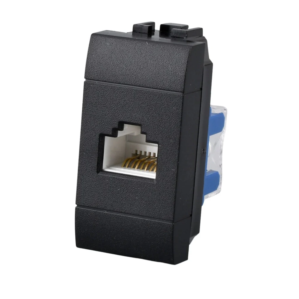 Connettore Rete Presa Dati RJ45 CAT6 MBL Nero 1M Compatibile Bticino Living International BLN2356 - Image 4