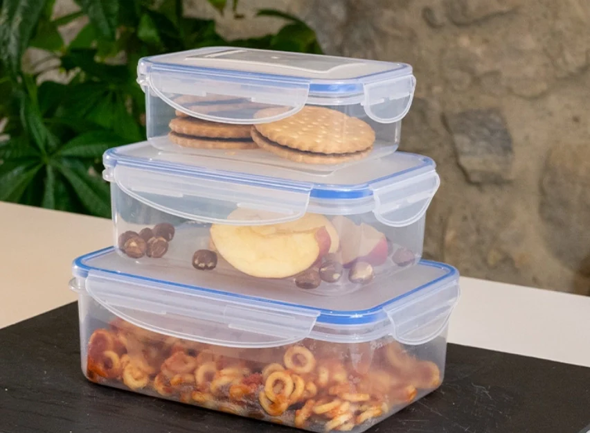 CONTENITORE RETTANGOLARE IN PLASTICA SET 'SUPERLOCK' kit 3 pezzi - lt 0,5 / 1,0 / 1,5  - ECOPLAST - Image 2