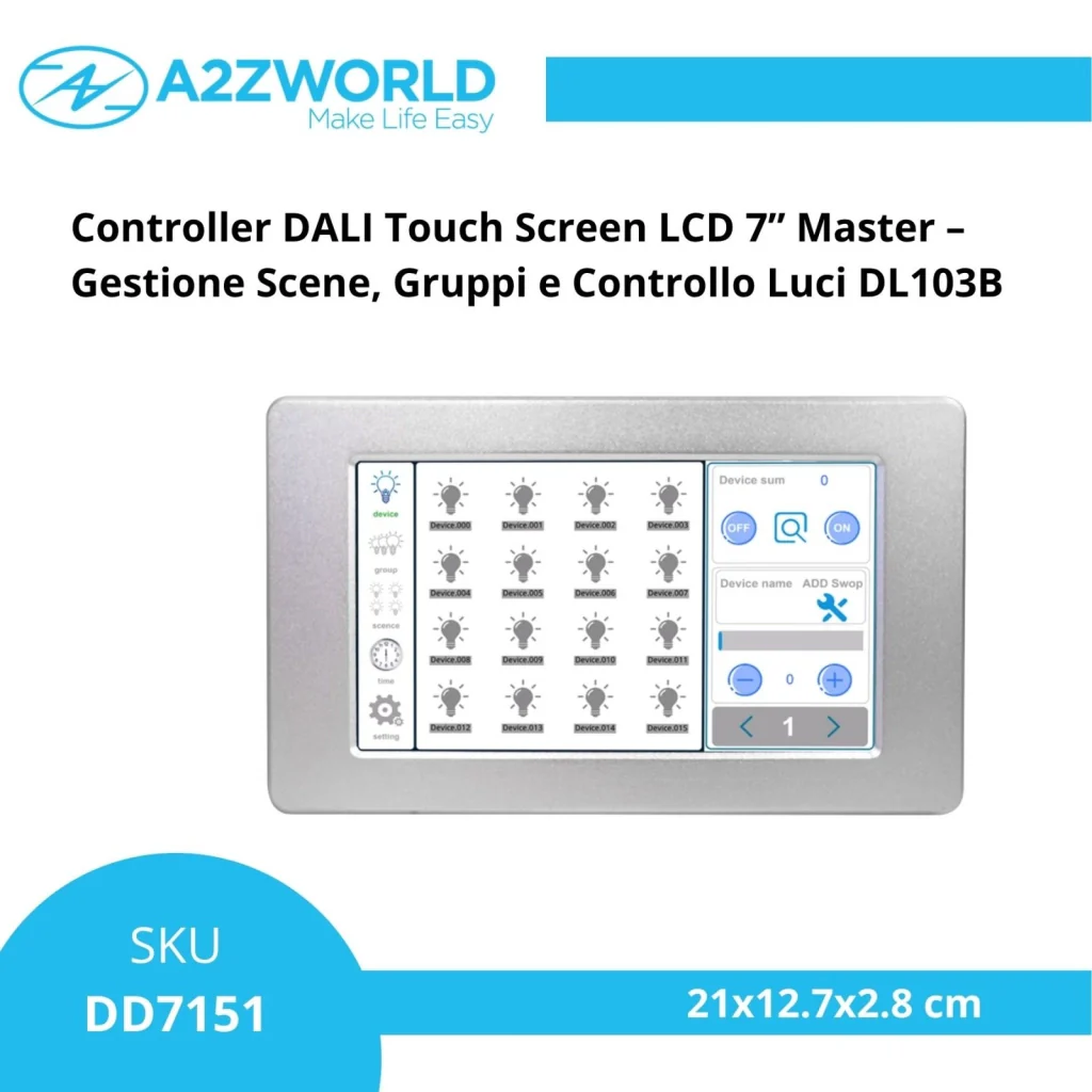 Controller DALI Touch Screen LCD 7” Master – Gestione Scene, Gruppi e Controllo Luci DL103B - Image 3