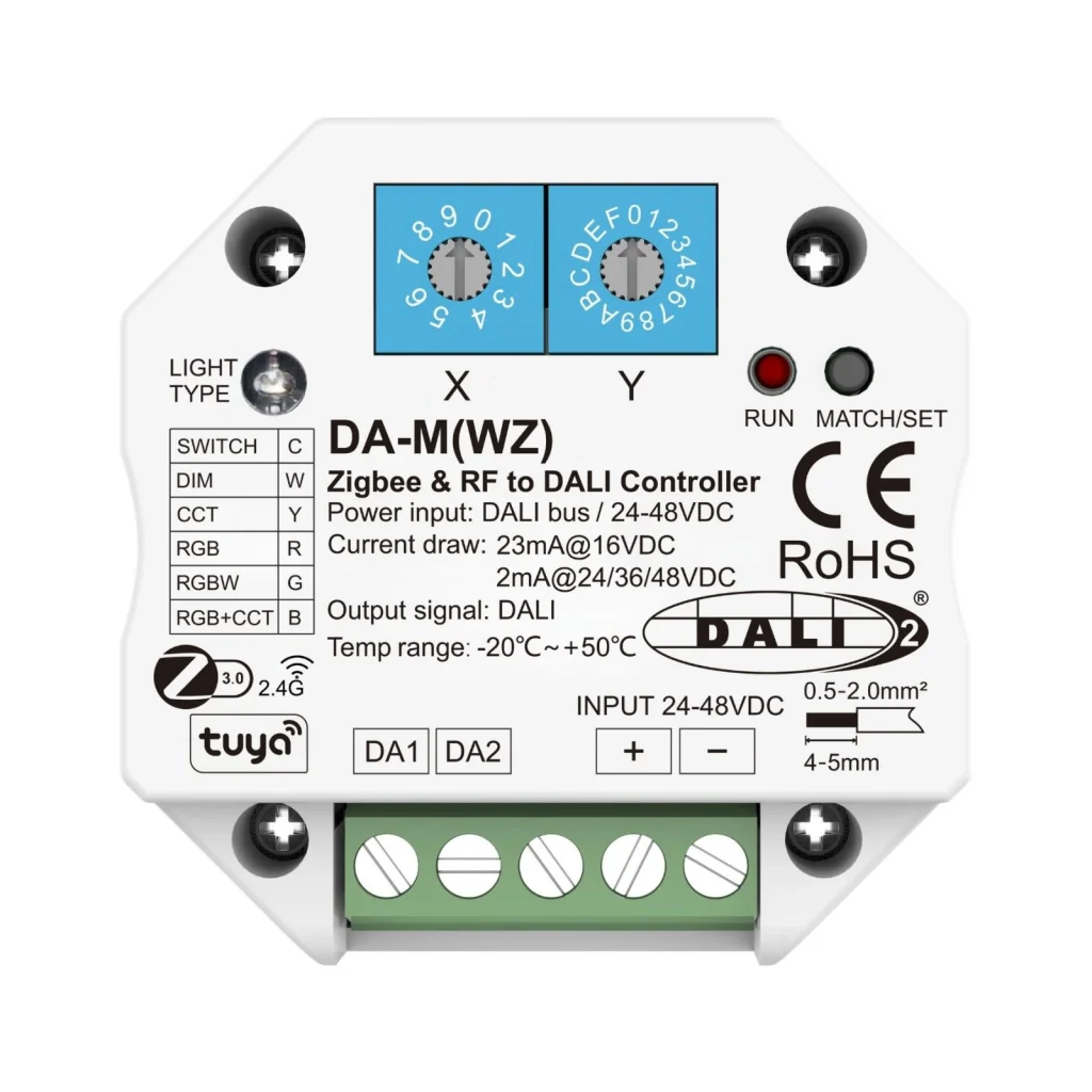 Convertitore Zigbee RF a DALI, Compatibile con Tuya APP e Philips Hue, Controller 6 in 1 per Monocolore CCT RGB RGBW RGB+CCT, 1 Indirizzo, Alimentazione Da Bus 15mA@16VDC o 2mA@24VDC - Image 3