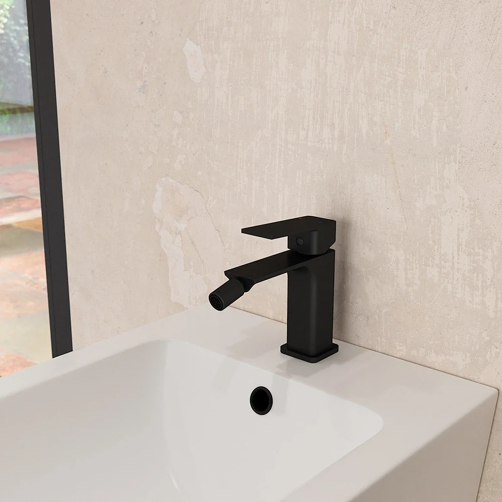 Coppia miscelatori lavabo alto slim bidet senza scarico nero opaco | Ingrid - Image 7