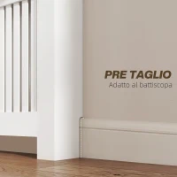 Copritermosifone a Doghe Antiribaltamento con Cassetto Portaoggetti, in Legno, 112x19x97 cm, Bianco - Image 4