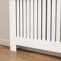 Copritermosifone a Doghe Antiribaltamento con Cassetto Portaoggetti, in Legno, 112x19x97 cm, Bianco - Image 9