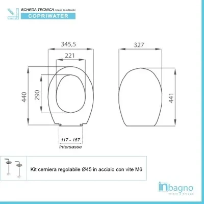 Copriwater compatibile serie Ellisse Ideal Standard bianco in termoindurente - Image 3