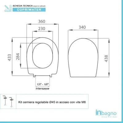 Copriwater compatibile serie Piuma Galassia bianco in termoindurente - Image 3