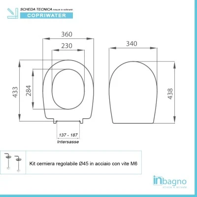 Copriwater compatibile serie Piuma Galassia bianco in termoindurente - Image 6