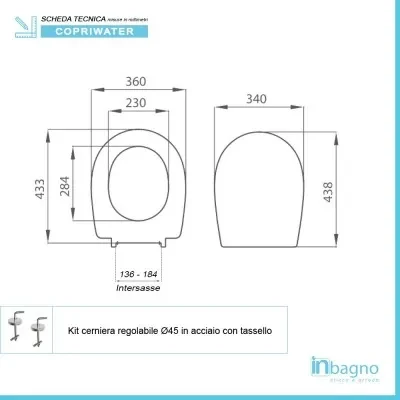 Copriwater dedicato Azzurra serie Pratica in termoindurente bianco - Image 3