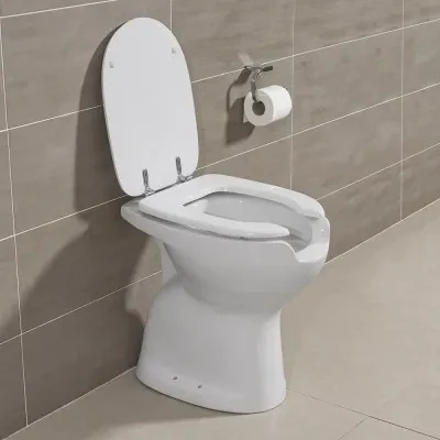 Copriwater per wc disabili con apertura frontale in MDF bianco - Image 4