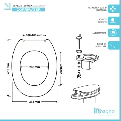 Copriwater universale in termoindurente soft-close e sgancio rapido - Image 4
