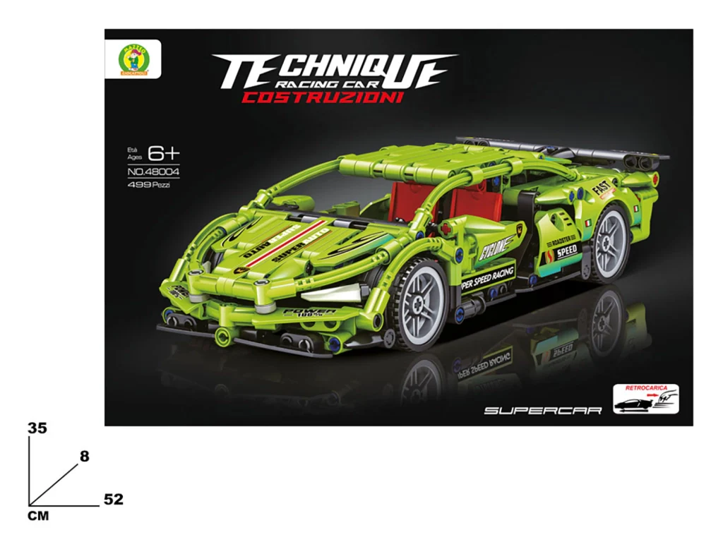 Costruzione Super Car 499 Pezzi Verde con Retroricarica - Image 2