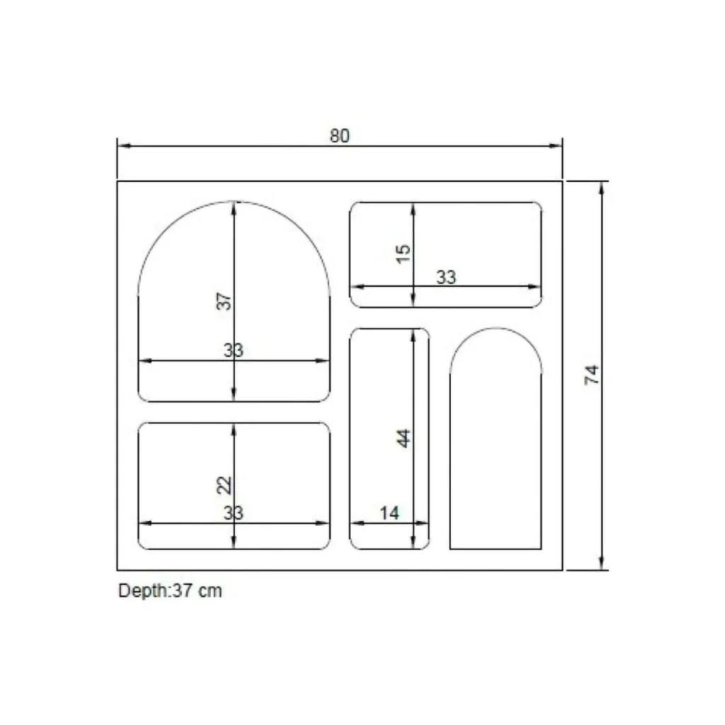 Credenza Arsenio, Buffet da soggiorno, Madia da salotto, Dispensa da cucina, 80x35h74 cm, Bianco - Image 3