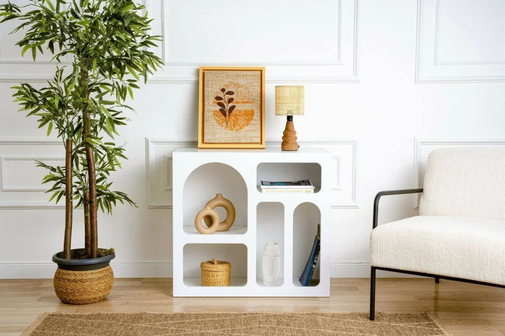 Credenza Arsenio, Buffet da soggiorno, Madia da salotto, Dispensa da cucina, 80x35h74 cm, Bianco - Image 4