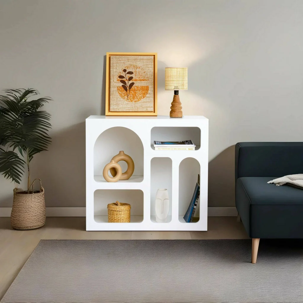Credenza Arsenio, Buffet da soggiorno, Madia da salotto, Dispensa da cucina, 80x35h74 cm, Bianco - Image 5