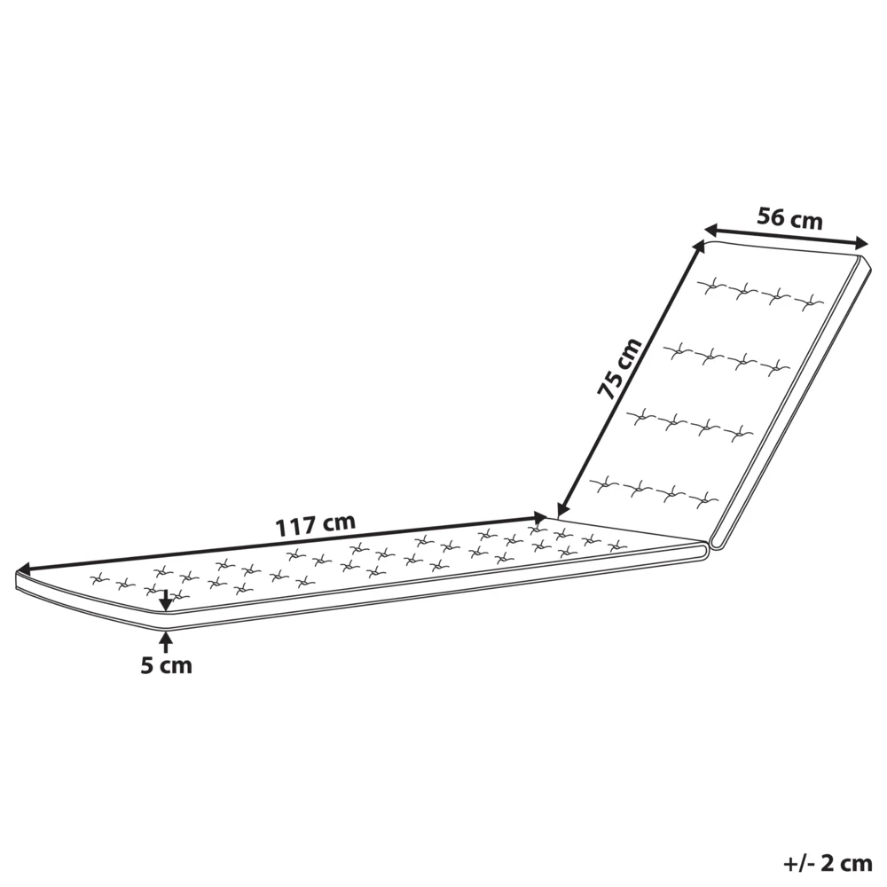 Cuscino per lettino prendisole con poggiatesta per lettino solare Resistente ai raggi UV beige esterno bordo piscina - Image 5