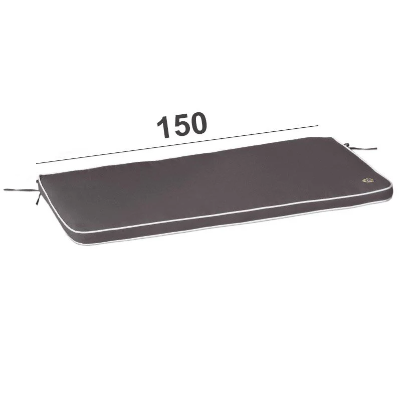 Cuscino Per Panca 3 Posti 150 X 45 Cm, Colore Grigio Con Bordino Ecru