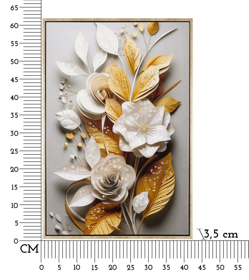 DIPINTO SU TELA LACCATO FLORA C/CORNICE CM 42X3,5X62 - Image 6
