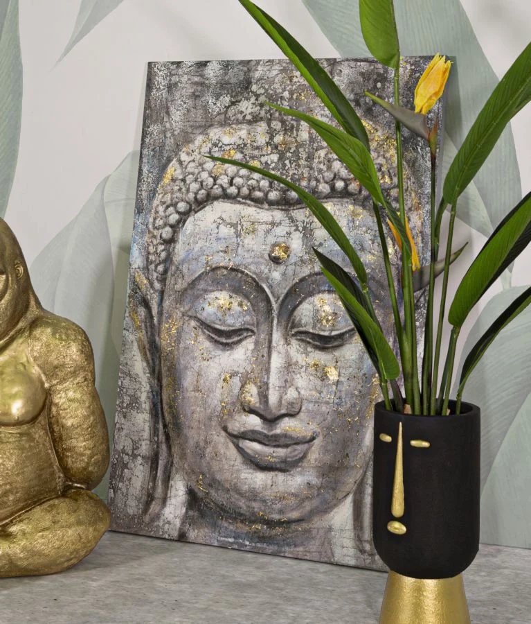 DIPINTO SU TELA FACE BUDDHA LIGHT -A- CM 80X3X120 - Image 6