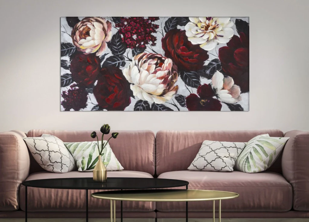 DIPINTO SU TELA WHITE/RED FLOWER LIGHTBACK 150X3,8X76 - Image 5