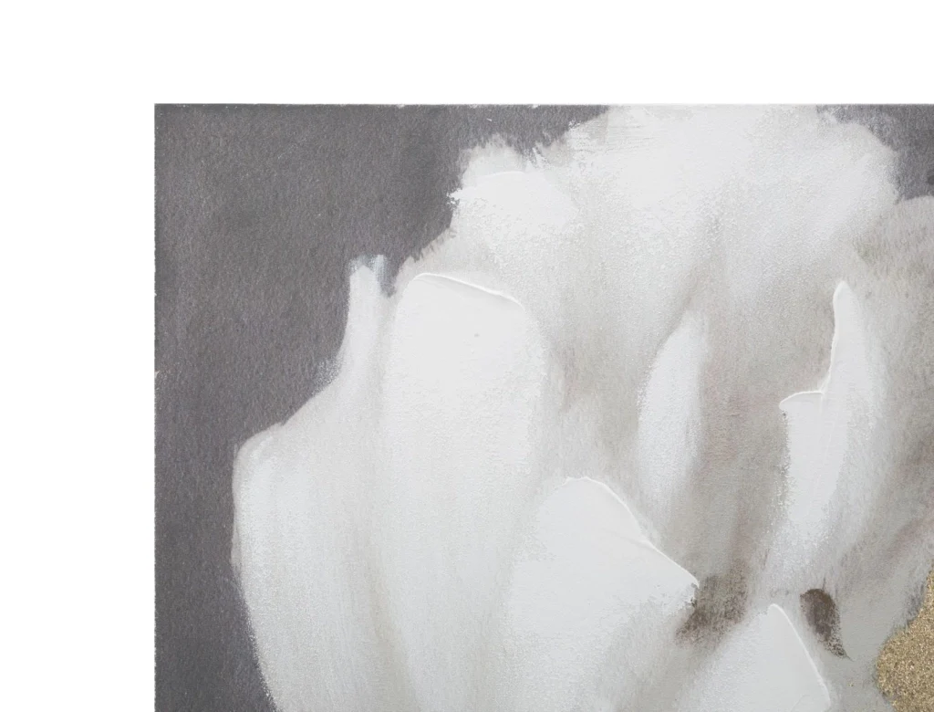 DIPINTO SU TELA WHITE/GOLD FLOWER CM  80X3,7X100 - Image 2