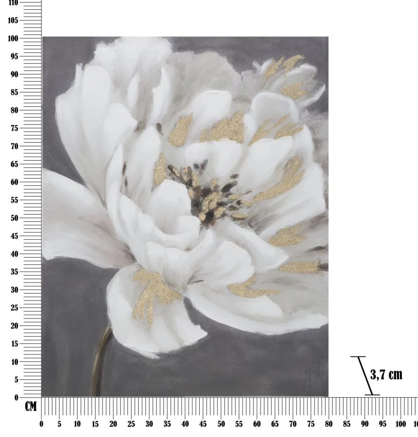 DIPINTO SU TELA WHITE/GOLD FLOWER CM  80X3,7X100 - Image 6