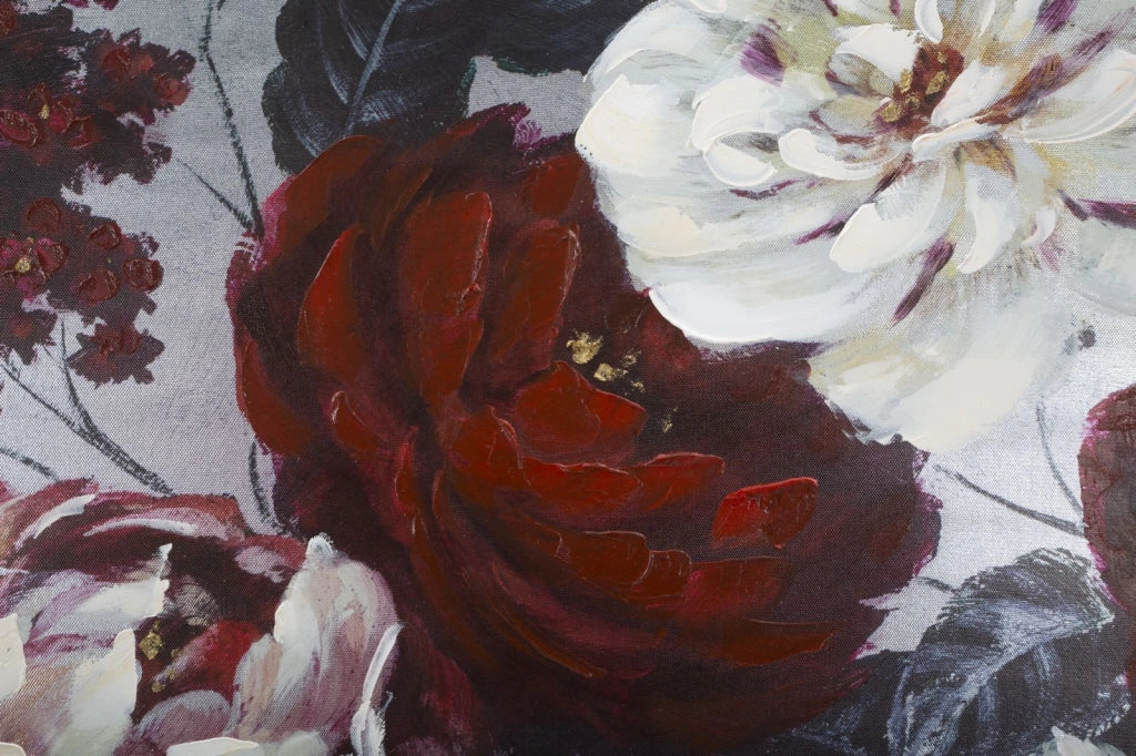 DIPINTO SU TELA WHITE/RED FLOWER DARKBACK CM  120X3,7X60 - Image 3