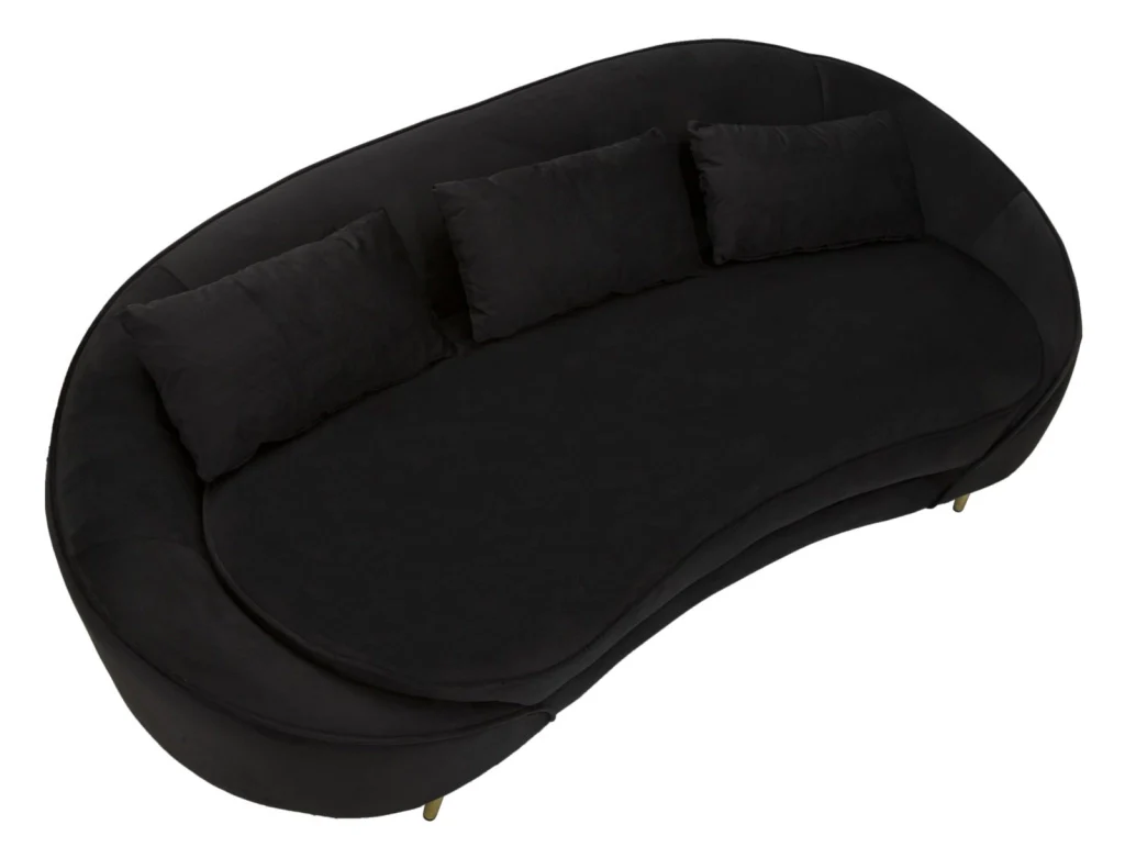 DIVANO 3 POSTI OSLO C/CUSCINI  NERO CM 185X84X68 - Image 3