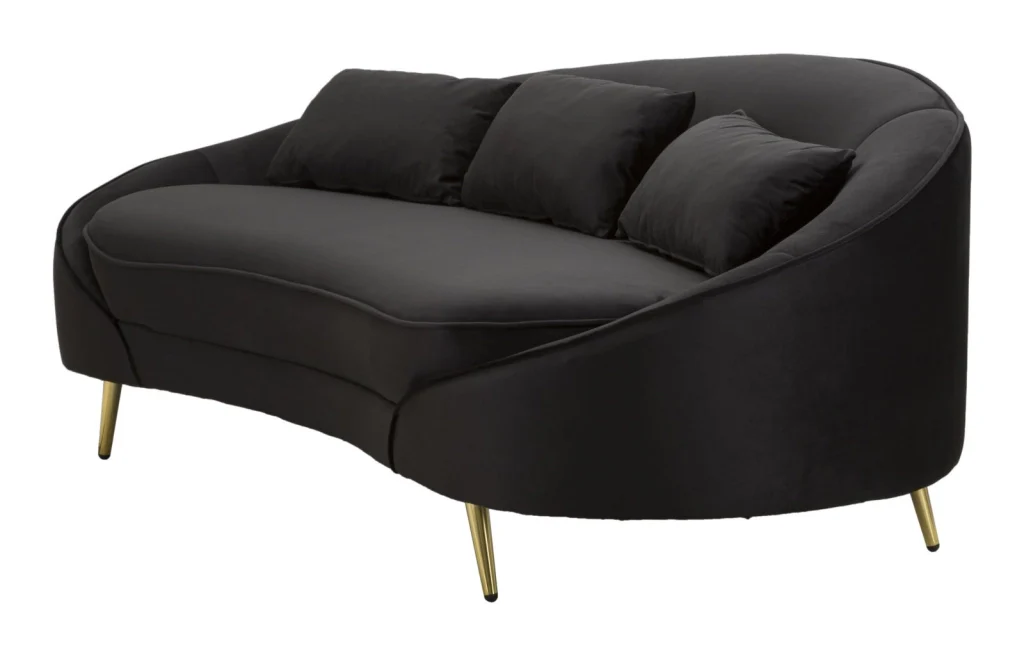 DIVANO 3 POSTI OSLO C/CUSCINI  NERO CM 185X84X68 - Image 4