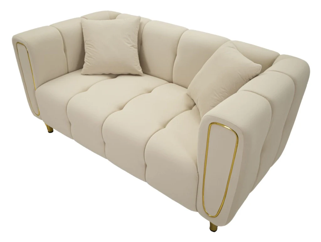 DIVANO ALMA CREMA C/CUSCINI CM 155X81X71 - Image 4
