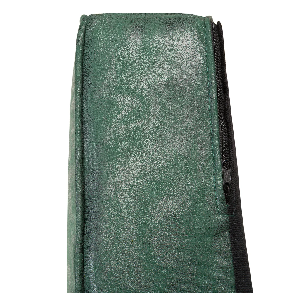Divano Chesterfield Rivestimento in ecopelle verde Gambe in legno scuro 3 posti contemporaneo - Image 7