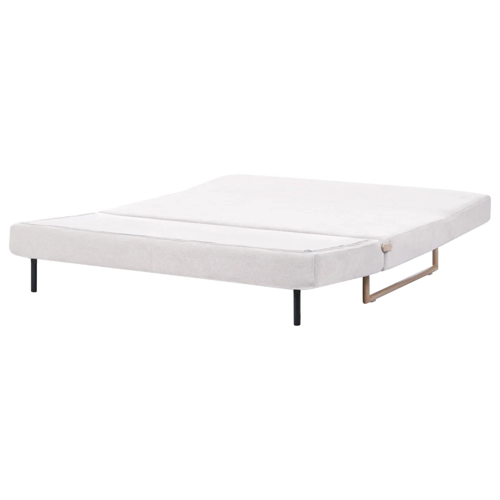 Divano letto a 3 posti in tessuto bianco sporco per divano 3 persone funzione letto pieghevole - Image 4