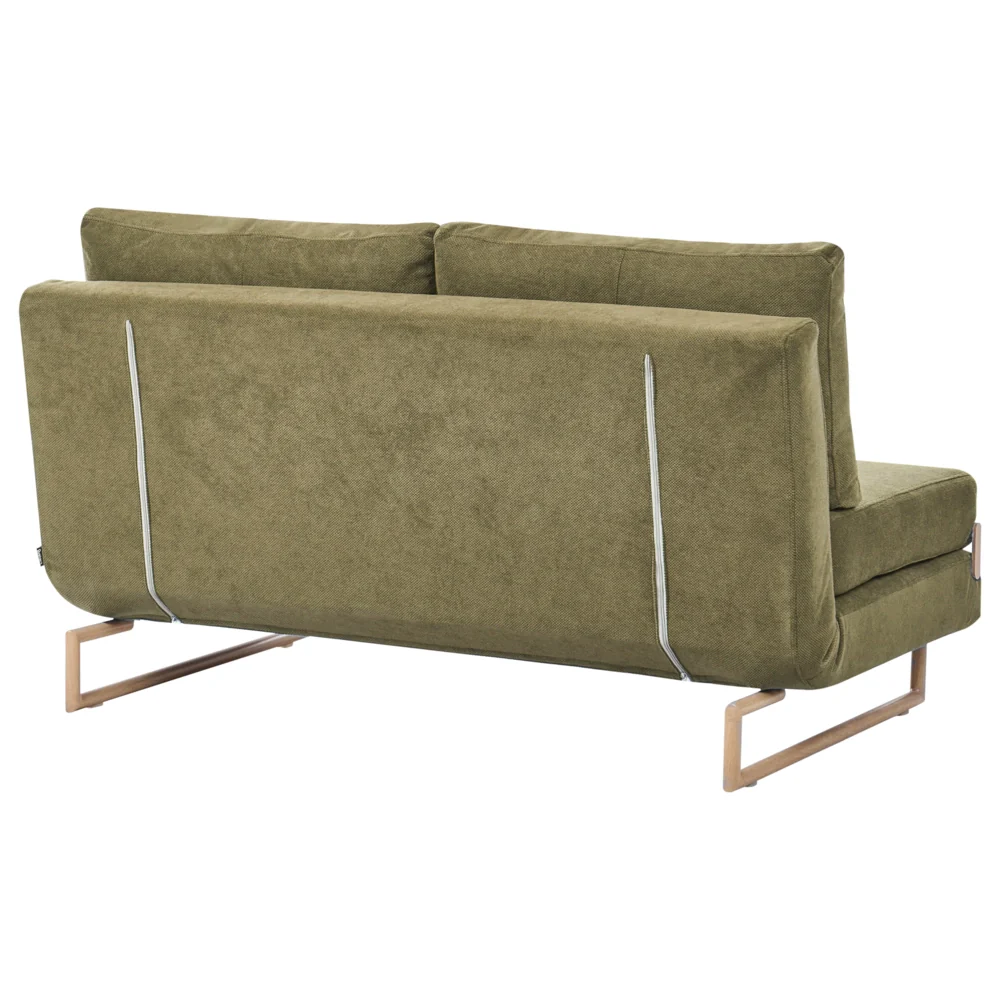 Divano letto a 3 posti Tessuto verde per divano 3 persone Funzione letto pieghevole - Image 5