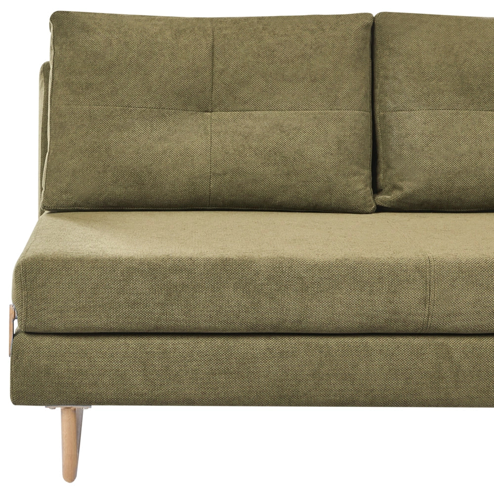 Divano letto a 3 posti Tessuto verde per divano 3 persone Funzione letto pieghevole - Image 6