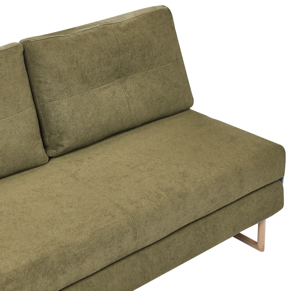 Divano letto a 3 posti Tessuto verde per divano 3 persone Funzione letto pieghevole - Image 7
