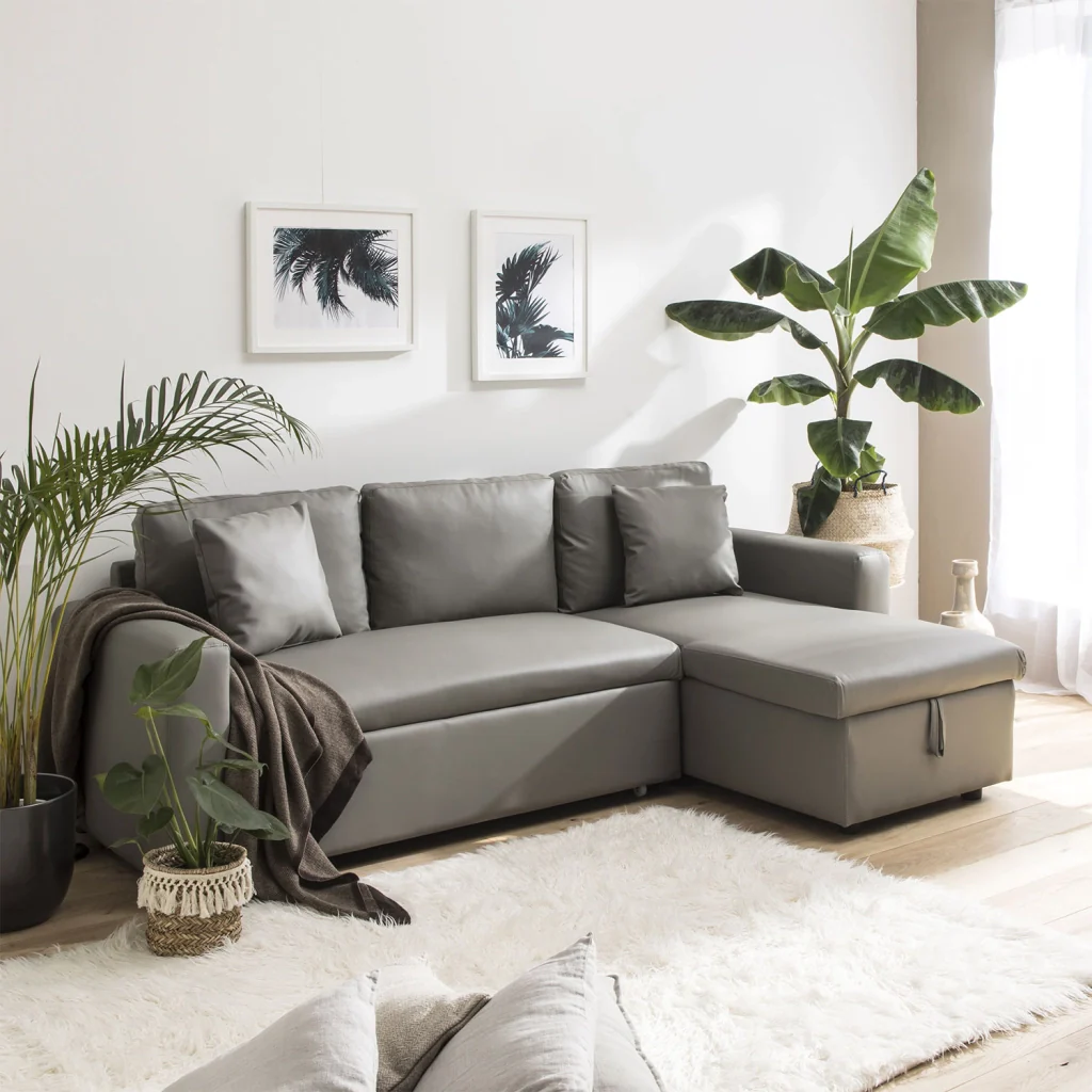 Divano letto angolare CLARK a 3 posti in taupe - Image 5