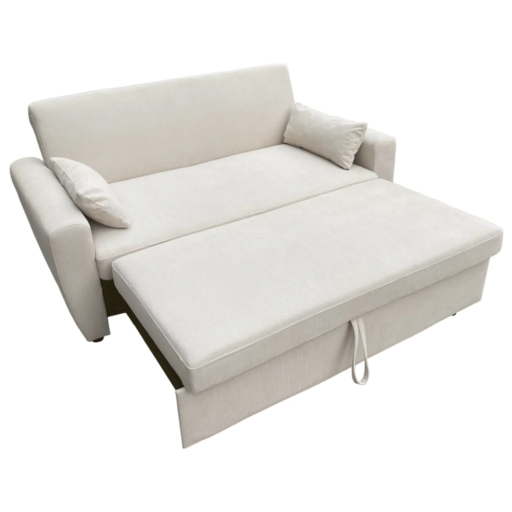 Divano letto in velluto a coste beige a 2 posti MATT - Image 3