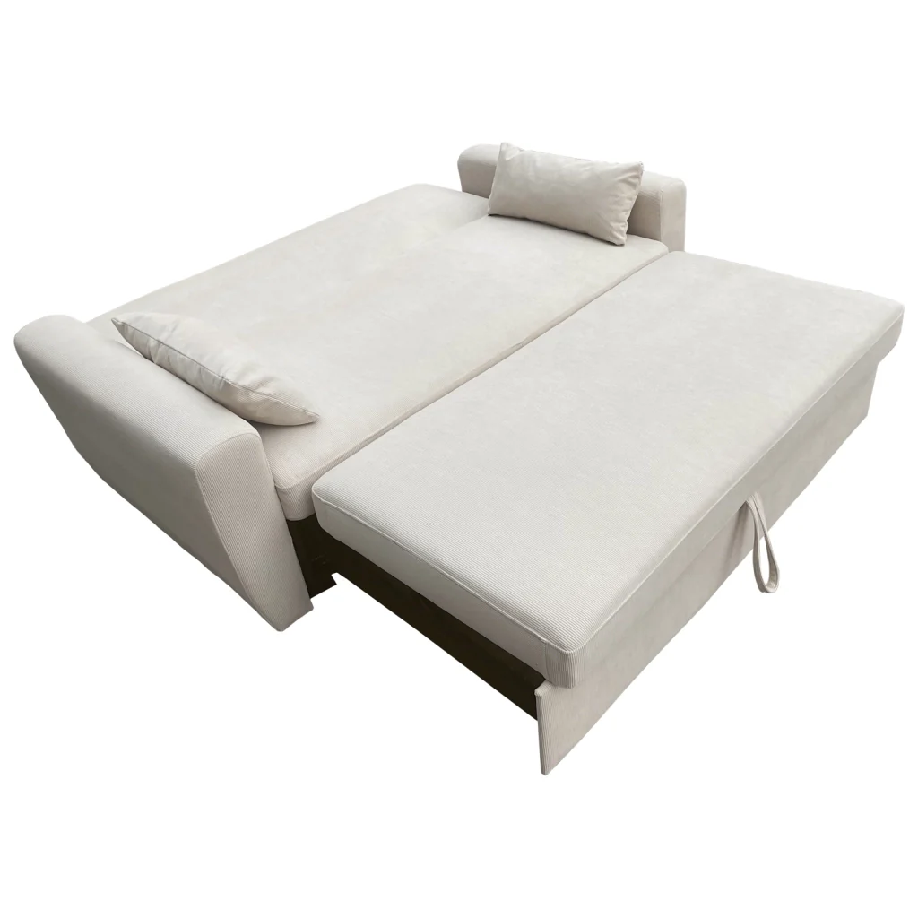 Divano letto in velluto a coste beige a 2 posti MATT - Image 4