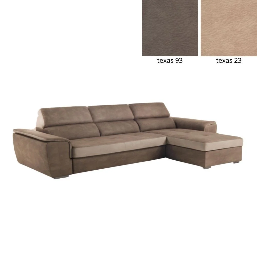 Divano letto Symposio con penisola marrone beige - Image 3