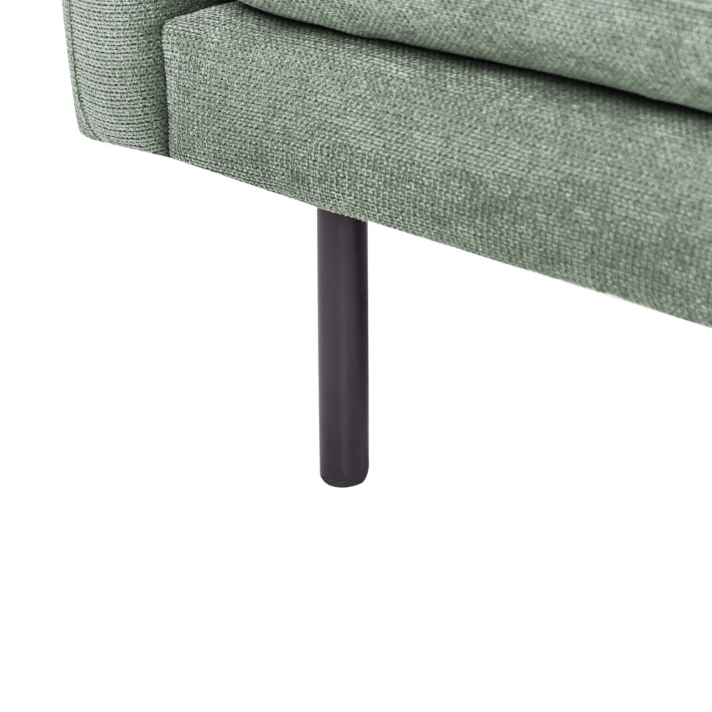 Divano moderno a 3 posti in tessuto di ciniglia verde chiaro sedile imbottito gambe nere Stile Retrò Moderno - Image 9