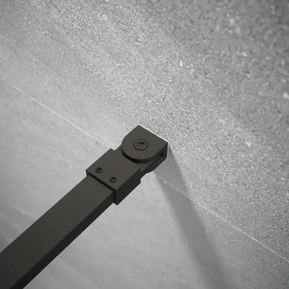 Doccia walk-in 100cm vetro temperato fumé 10mm fumé profili neri | Naxos - Image 2