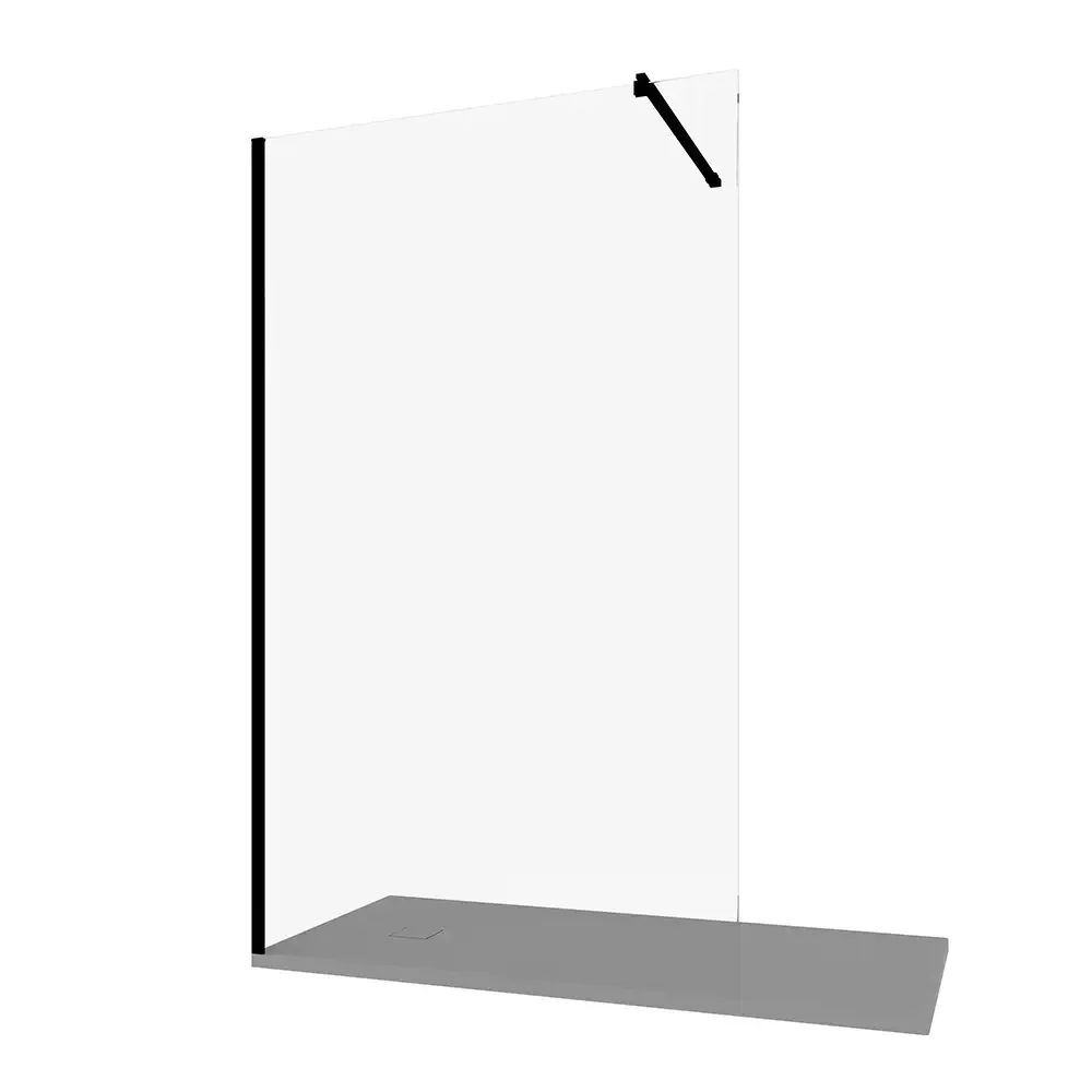 Doccia walk-in 120cm vetro temperato anticalcare 10mm trasparente profili neri | Naxos - Image 6