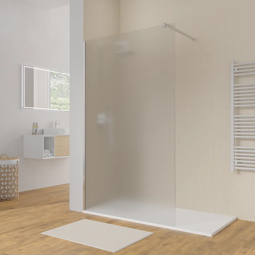Doccia walk-in 90 cm vetro 8mm anticalcare opaco h200 profili cromo | Keros