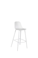 E-STYLO Sgabello da cucina in polipropilene bianco e gambe in metallo bianco con poggiapiedi, 47.5cm X 47cm H. 91.5cm. - Image 4