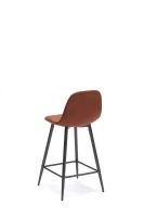 E-STYLO Sgabello in similpelle marrone con gambe in metallo antracite, imbottito, 50cm X 43cm H. 93cm. - Image 5