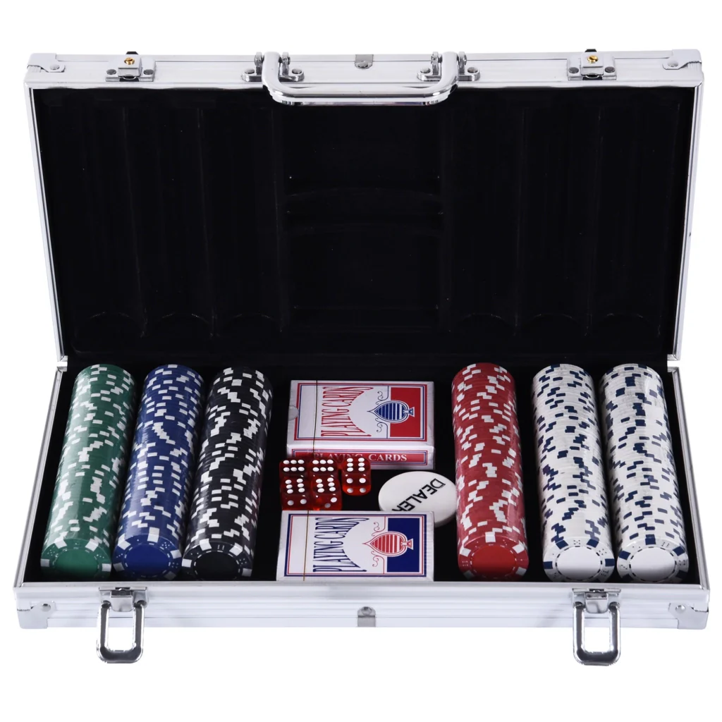 EasyComfort Valigetta Poker Professionale in Alluminio, Set Poker con 300 Fiches e 2 Mazzi per Texas hold'em e Blackjack - Image 4
