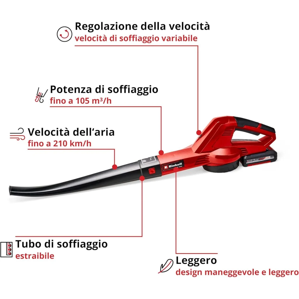 Einhell SOFFIATORE A BATTERIA GC-CL 18 LI E KIT 2AH. - Image 5